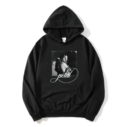 Vintage Portrait Graphic Hoodie with Relaxed Streetwear Fit and Fleece Construction