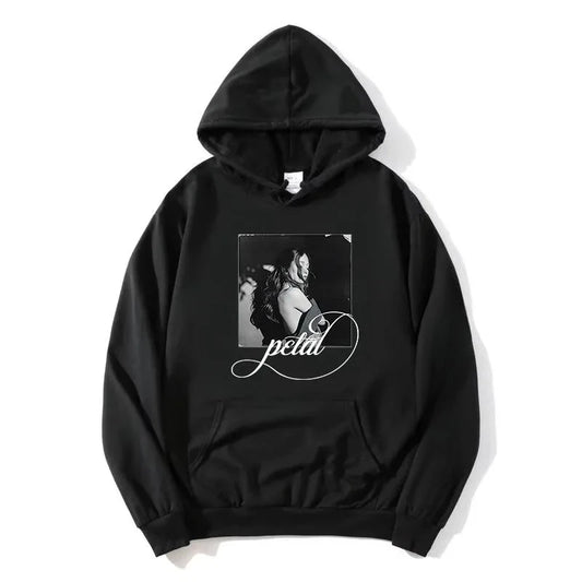 Vintage Portrait Graphic Hoodie with Relaxed Streetwear Fit and Fleece Construction