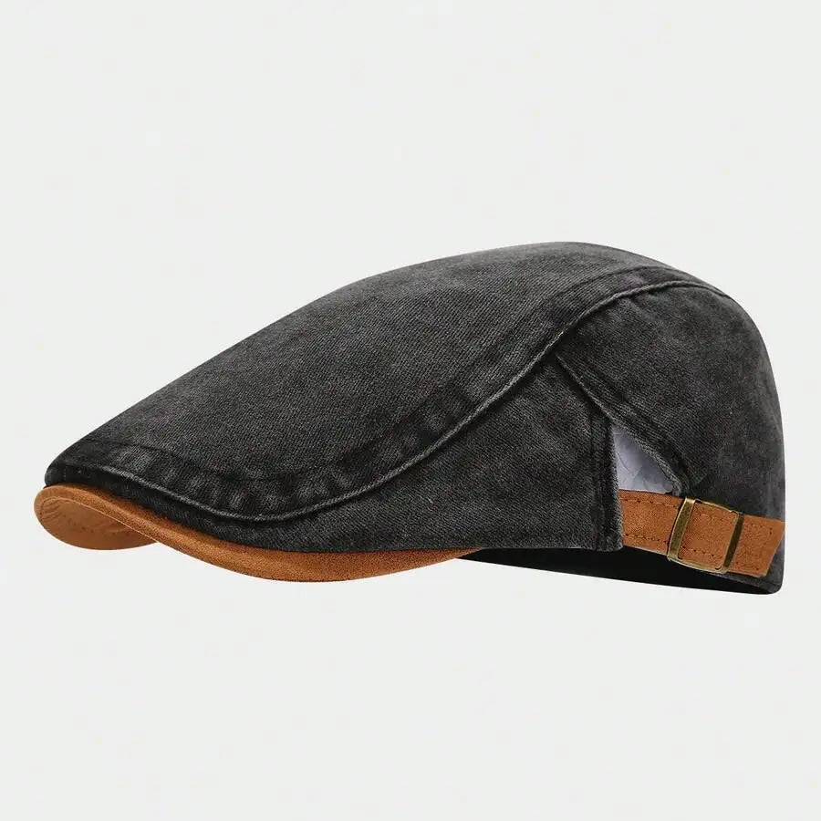 Vintage Washed Cotton Ivy Flat Cap Casual Driving Beret for Everyday Style