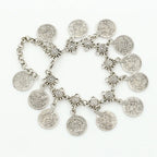 Layered Coin Charm Anklet for Bohemian Dark Feminine and Festival Styling
