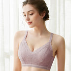 Wire-Free Jacquard Maternity Nursing Bra with Front-Drop Clips