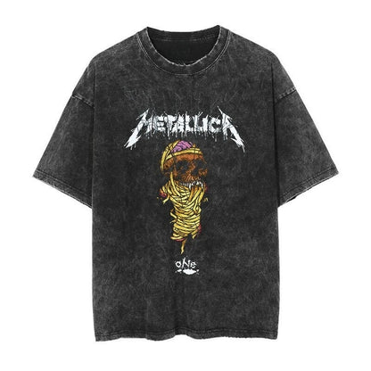 Dark Anime Streetwear Oversized Distressed Graphic Fashion Tee