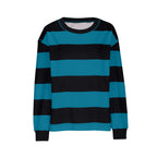 Women's Relaxed Striped Knit Pullover with Long Sleeves for Casual Everyday Streetwear Style