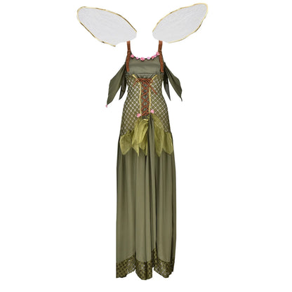 Fantasy Inspired Corset Maxi Dress With Layered Mesh Details