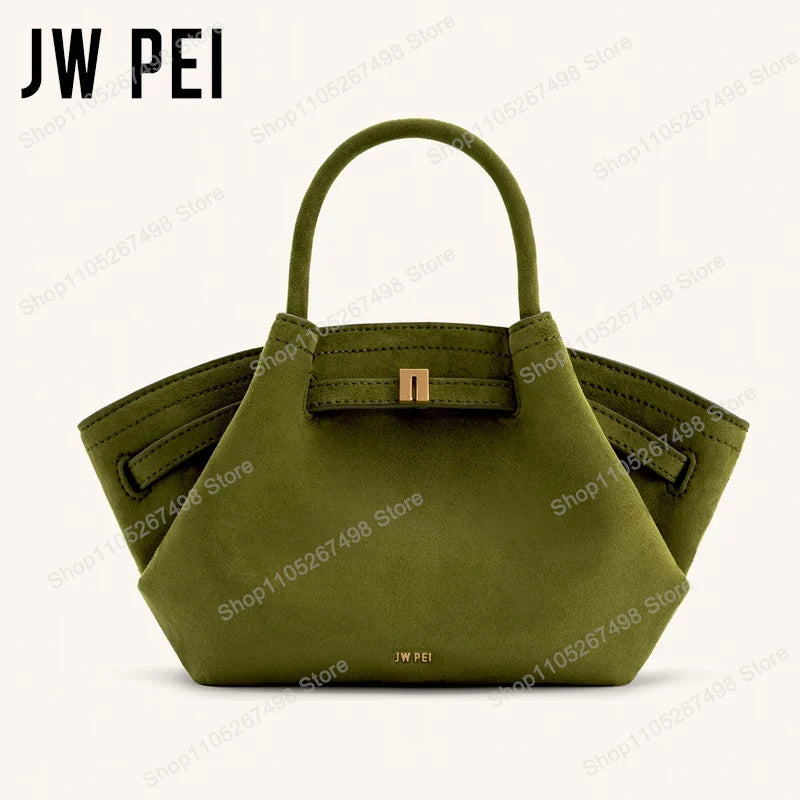 Minimalist Split Leather Hobo Tote Bag with Top Handle Everyday Work Design