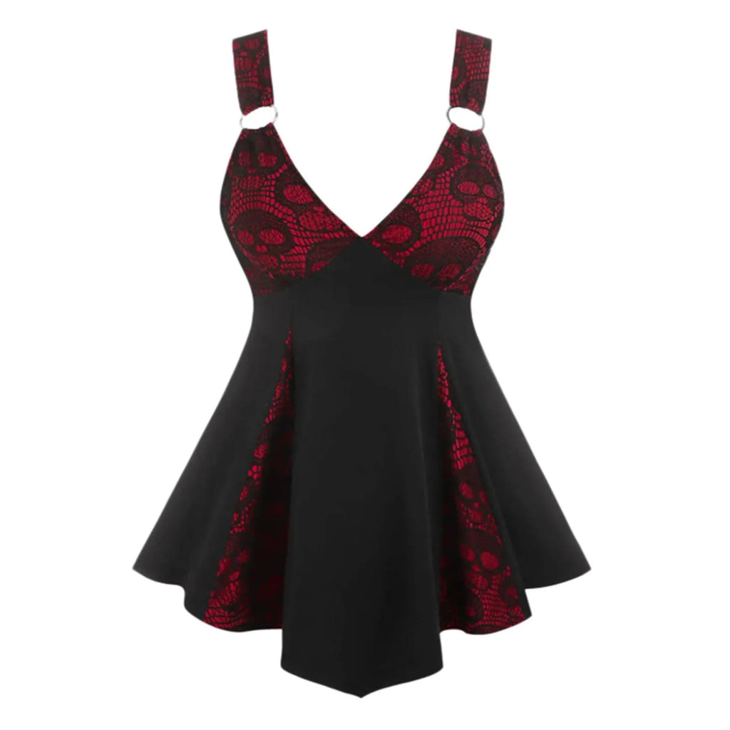 Gothic Lace Panel Alternative Fashion Mini Dress With Dark Romantic Streetwear Silhouette