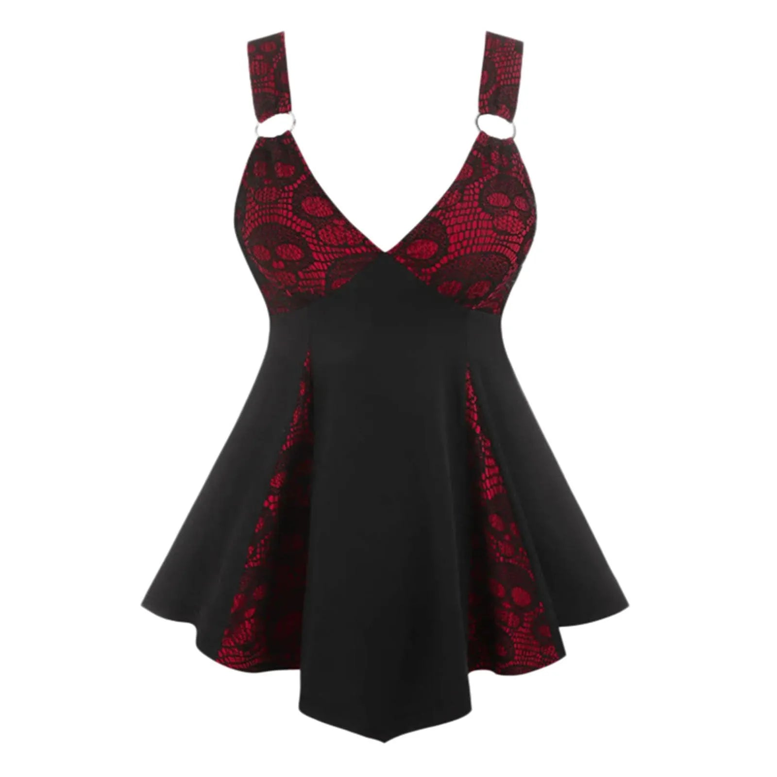 Gothic Lace Panel Alternative Fashion Mini Dress With Dark Romantic Streetwear Silhouette