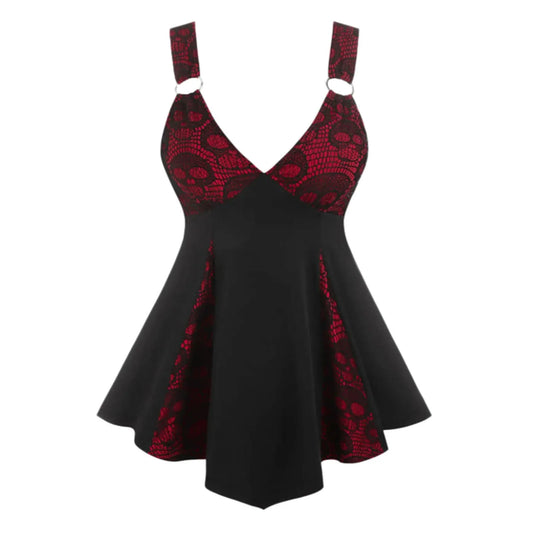 Gothic Lace Panel Alternative Fashion Mini Dress With Dark Romantic Streetwear Silhouette