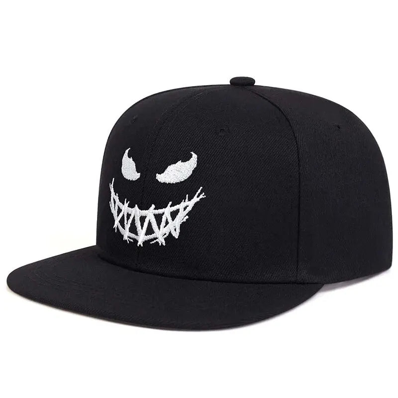 Graphic Embroidered Flat Brim Snapback Cap Adjustable Hip Hop Streetwear Fashion Hat