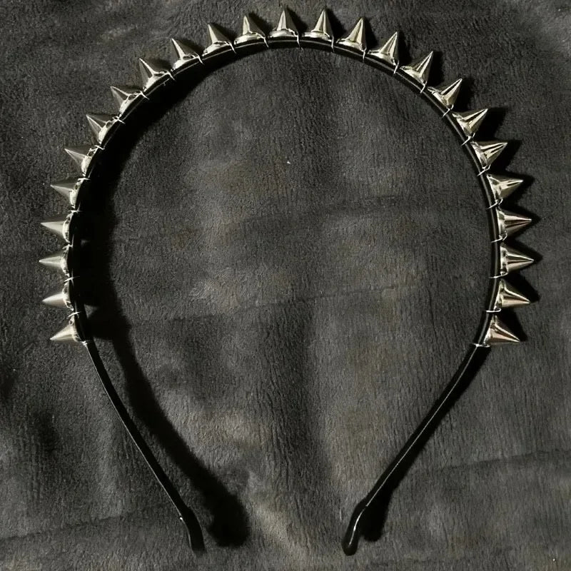 Gothic Spike Headband Punk Rivet Statement Alternative Fashion Accessory