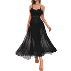 Dramatic Red Sheer Mesh Polka Dot Maxi Dress with Lace Bodice and High Slits