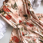 Elegant 3-Piece Floral Print Satin-Finish Loungewear Set with Robe, Cami, and Trousers