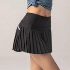 High Waist Pleated Tennis Skort with Built-In Shorts and Pockets