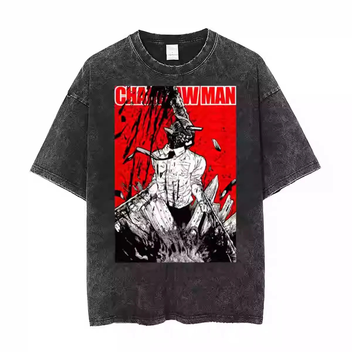 Savage Rage Anime Graphic Oversized Washed Cotton Streetwear T-Shirt