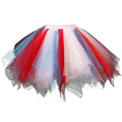 Layered Mesh Tutu Mini Skirt with Volume Pleats Festival Styling