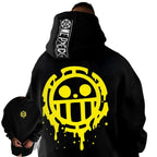 Anime Pirate Inspired Streetwear Hoodie With Manga Graphic Symbol Design