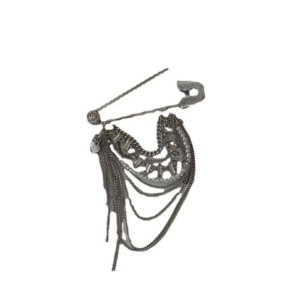 Punk Chain Garter Leg Accessory with Safety Pin Alternative Fashion Detail