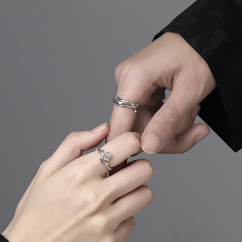Thorn Wrapped Open Ring for Gothic Punk and Dark Romantic Fashion
