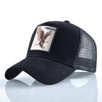 Embroidered Patch Mesh Trucker Cap Adjustable Curved Brim Casual Streetwear Outdoor Hat
