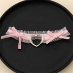 Heart Bow Thigh Garter Gothic Coquette Alternative Fashion Accessory