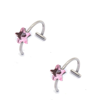 Punk Clip On Lip and Nose Ring Set for Alternative Styling