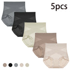 5-Piece Women’s High-Waisted Seamless Shaping Briefs Set with Smooth Finish, Stretch Construction and Assorted Neutral Colors