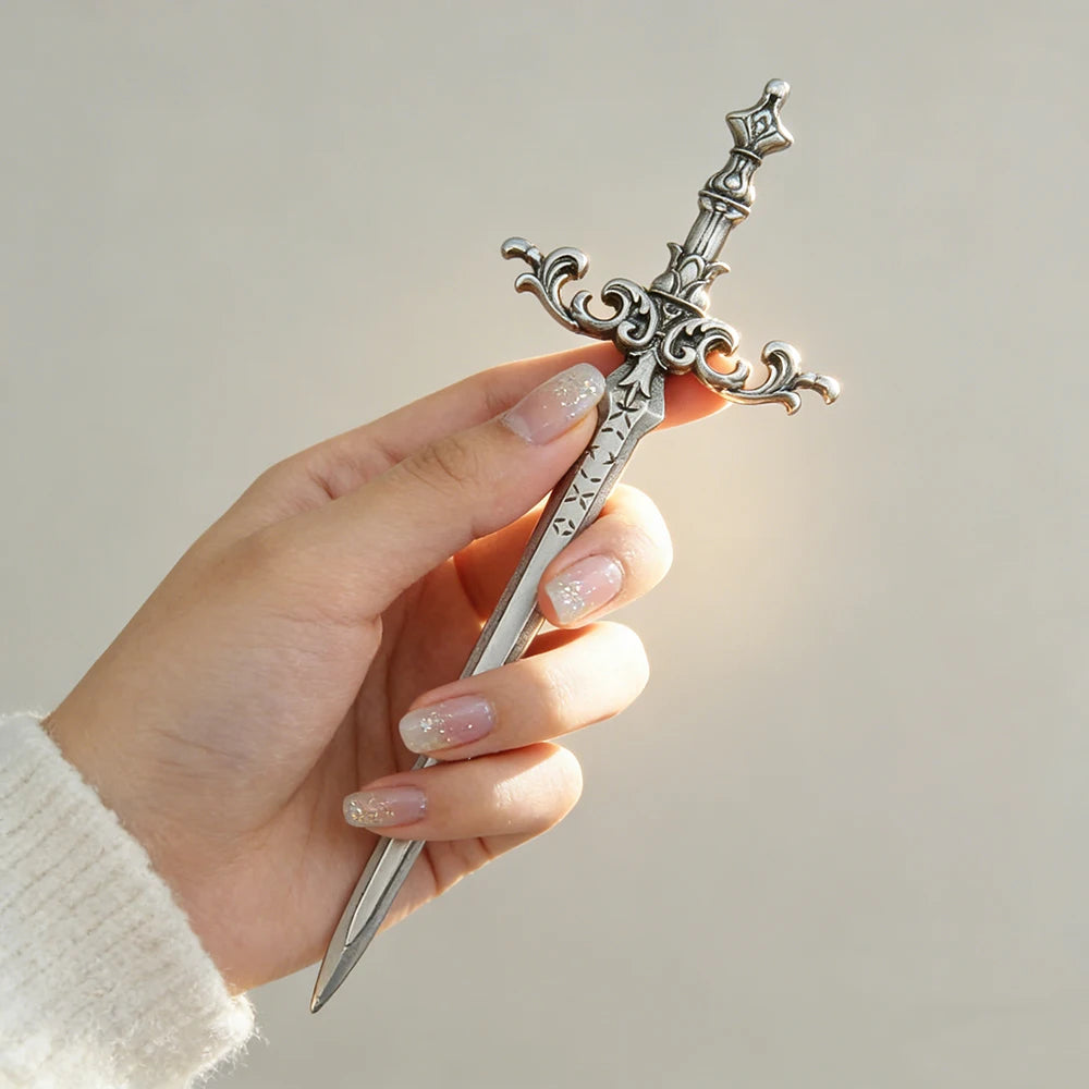 Ornate Sword Hair Stick Gothic Fantasy Inspired Statement Hair Accessory