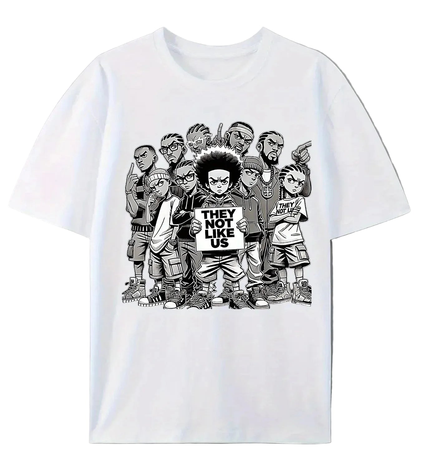 Oversized Cartoon Graphic Cotton T-Shirt with Vintage Streetwear Illustration Print