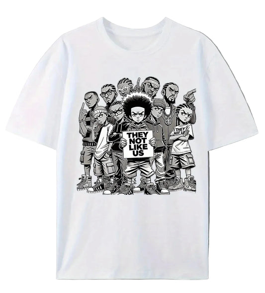 Oversized Cartoon Graphic Cotton T-Shirt with Vintage Streetwear Illustration Print