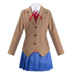 Classic Academic Uniform Set with Pleated Skirt and Tailored Blazer