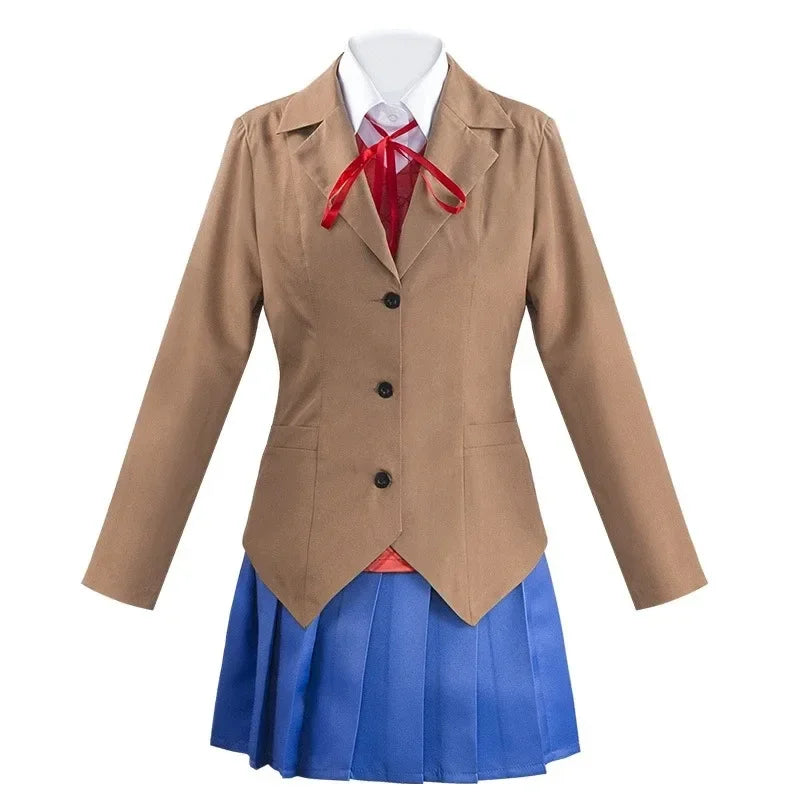 Classic Academic Uniform Set with Pleated Skirt and Tailored Blazer