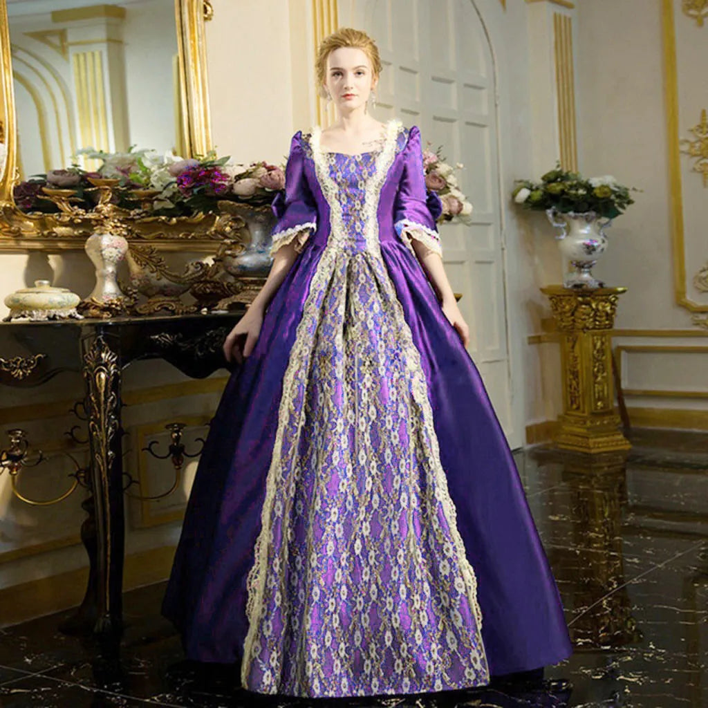 Victorian Inspired Lace Trim Formal Alternative Fashion Ball Gown
