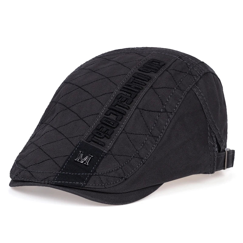 Classic Cotton Ivy Flat Cap Quilted Pattern Casual Vintage Streetwear Beret Hat