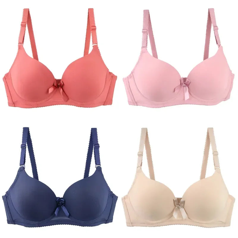 Seamless Underwire Bra with Adjustable Straps, Bow Detail and Smooth Three-Quarter Cup Design