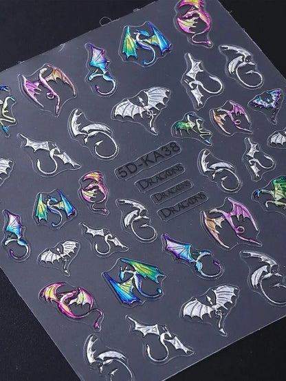 Gothic Butterfly and Celestial Nail Art Stickers for Alternative Manicure Designs