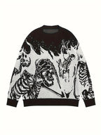Men's Artistic Graphic Knit Relaxed Fit Streetwear Sweater Pullover