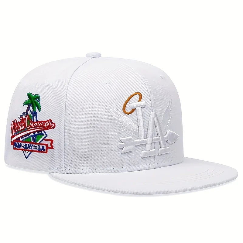 Embroidered Flat Brim Snapback Cap Adjustable Streetwear Hip Hop Baseball Fashion Hat