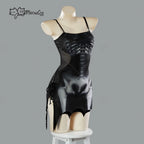 Women's Ruched Mini Cover-Up Dress with Spaghetti Straps and Quick-Dry Stretch Fabric