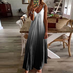 Gradient Print Spaghetti Strap Maxi Dress with Relaxed Boho Silhouette