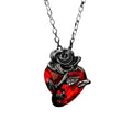 Rose Heart Pendant Necklace for Gothic Dark Romantic Fashion Styling
