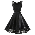 Vintage Lace Flare Dress with Kawaii Gothic Aesthetic