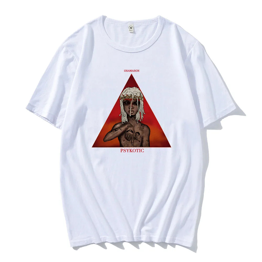 Oversized Graphic Cotton T-Shirt with Dark Artistic Streetwear Print Design