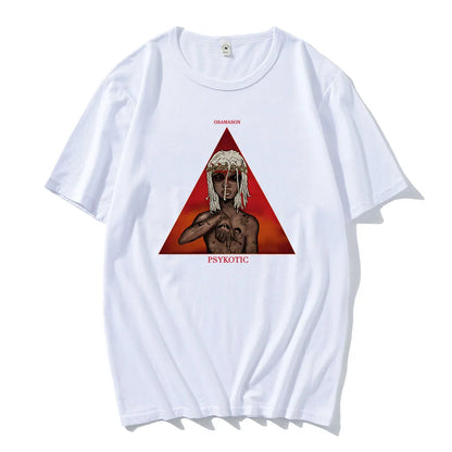 Oversized Graphic Cotton T-Shirt with Dark Artistic Streetwear Print Design