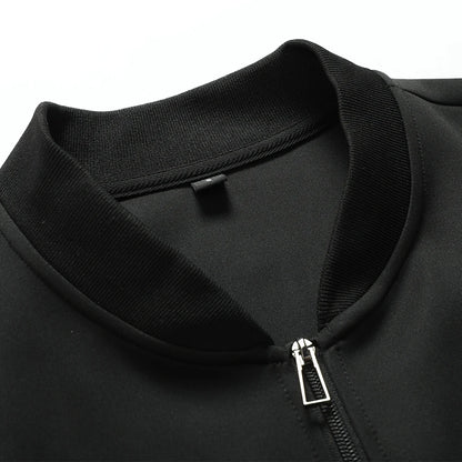 Men's Color Block Zip-Up Bomber Jacket with Modern Casual Streetwear Fit