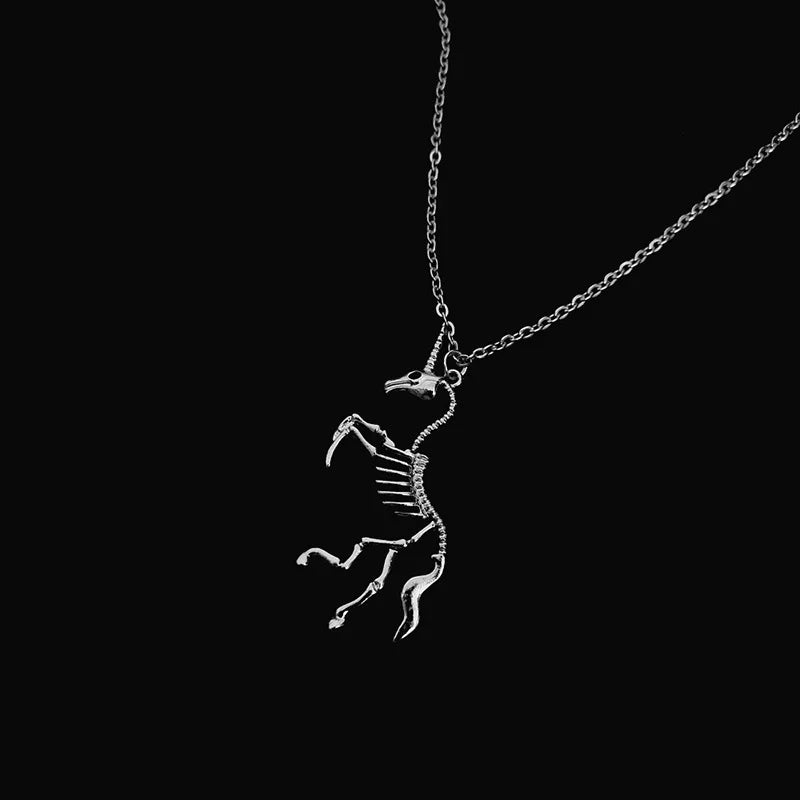 Mystical Skull Horse Pendant Necklace for Gothic and Alternative Fashion