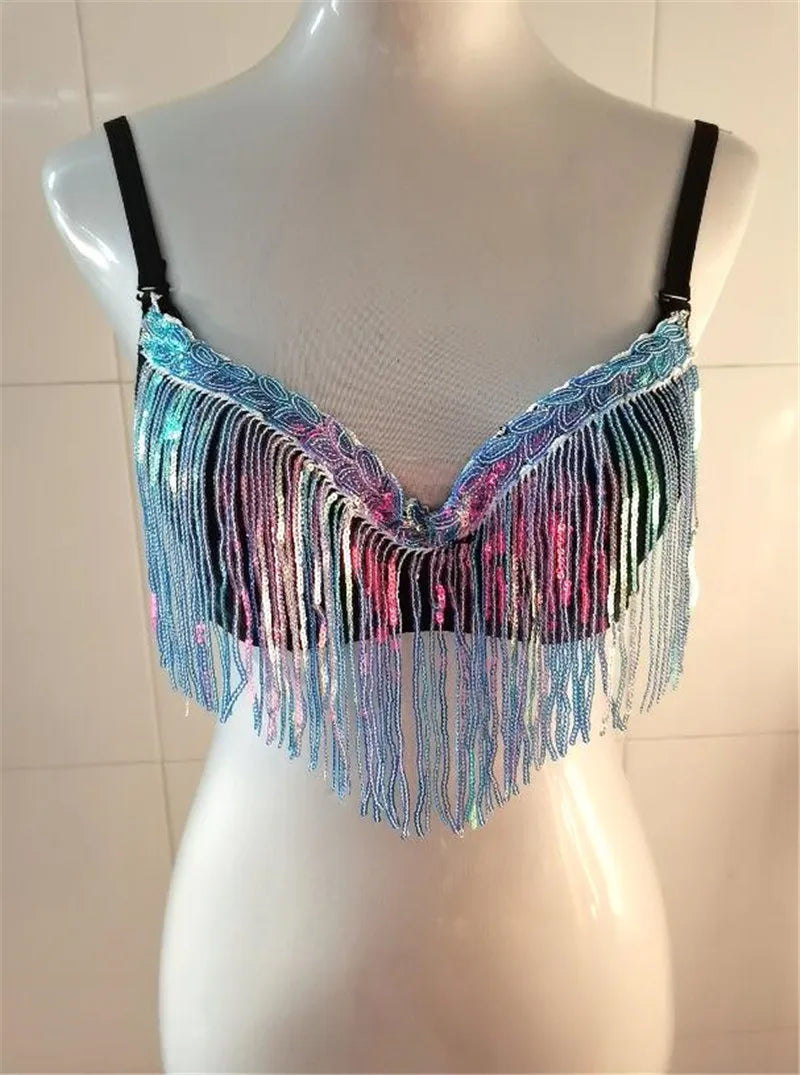 Glamorous Rhinestone-Studded Plunge Bra with Crystal Embellishments
