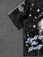 Graphic Eye Crop Tee with Cosmic Artwork and Boxy Streetwear Silhouette