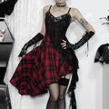 Plaid Corset Gothic Dress with Punk Alternative Streetwear Style