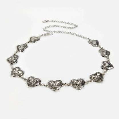 Vintage Heart Chain Waist Belt for Gothic Harajuku Alternative Fashion Looks