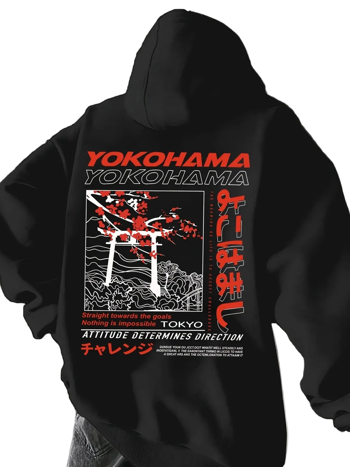 Oversized Anime Hoodie with Japanese Manga Typography Streetwear Artwork